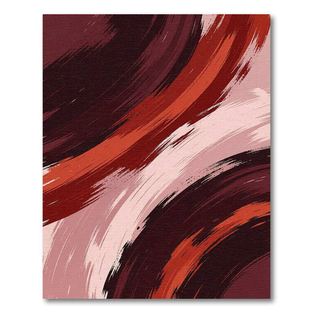 Bold Crimson Swirl Abstract Area Rug