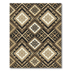 Earthy Geometric Diamond Medallion Rug