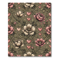 Vintage Pink Floral Heart Vine Rug