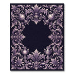 Ornate Lilac Urn Acanthus Scrollwork Rug