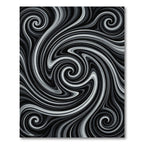 Abstract Gray Swirl Vortex Rug