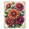 Botanical Dahlia Bouquet Radiant Floral Rug