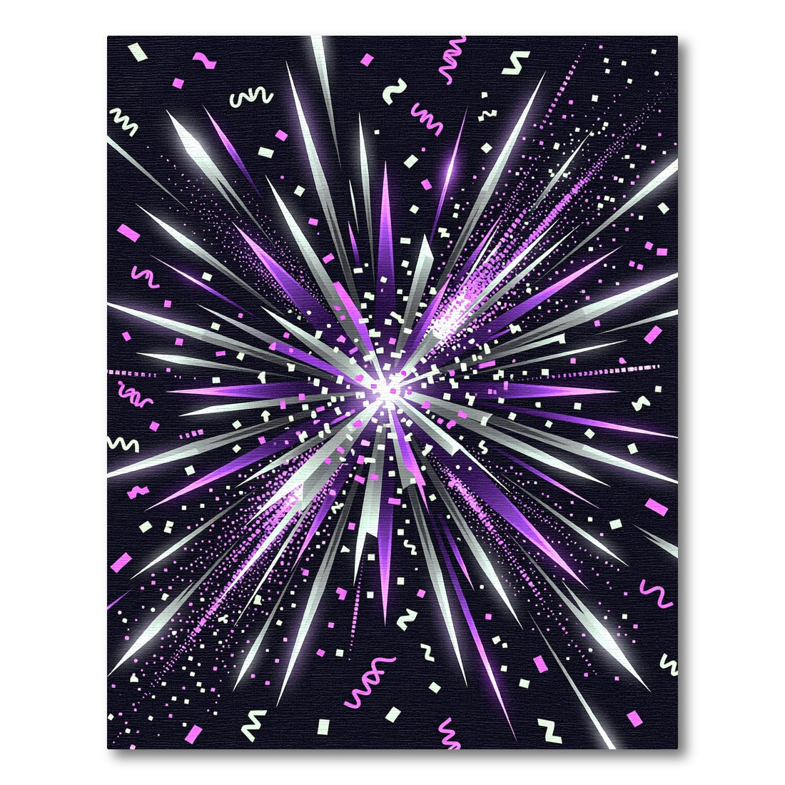 Vibrant Purple Silver Radiant Starburst Rug