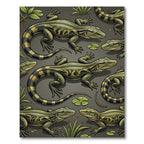 Lush Green Tropical Lizard Scape Rug