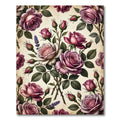 Blushing Rose Floral Botanical Art Rug