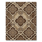 Elegant Bronze Filigree Ornate Damask Rug