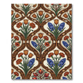 Artsy Orange Blue Floral Botanical Medallion Rug