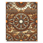 Golden Sun Ancient Pyramid Geometric Rug