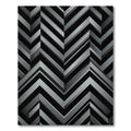 Modern Charcoal Geometric Chevron Angle Rug