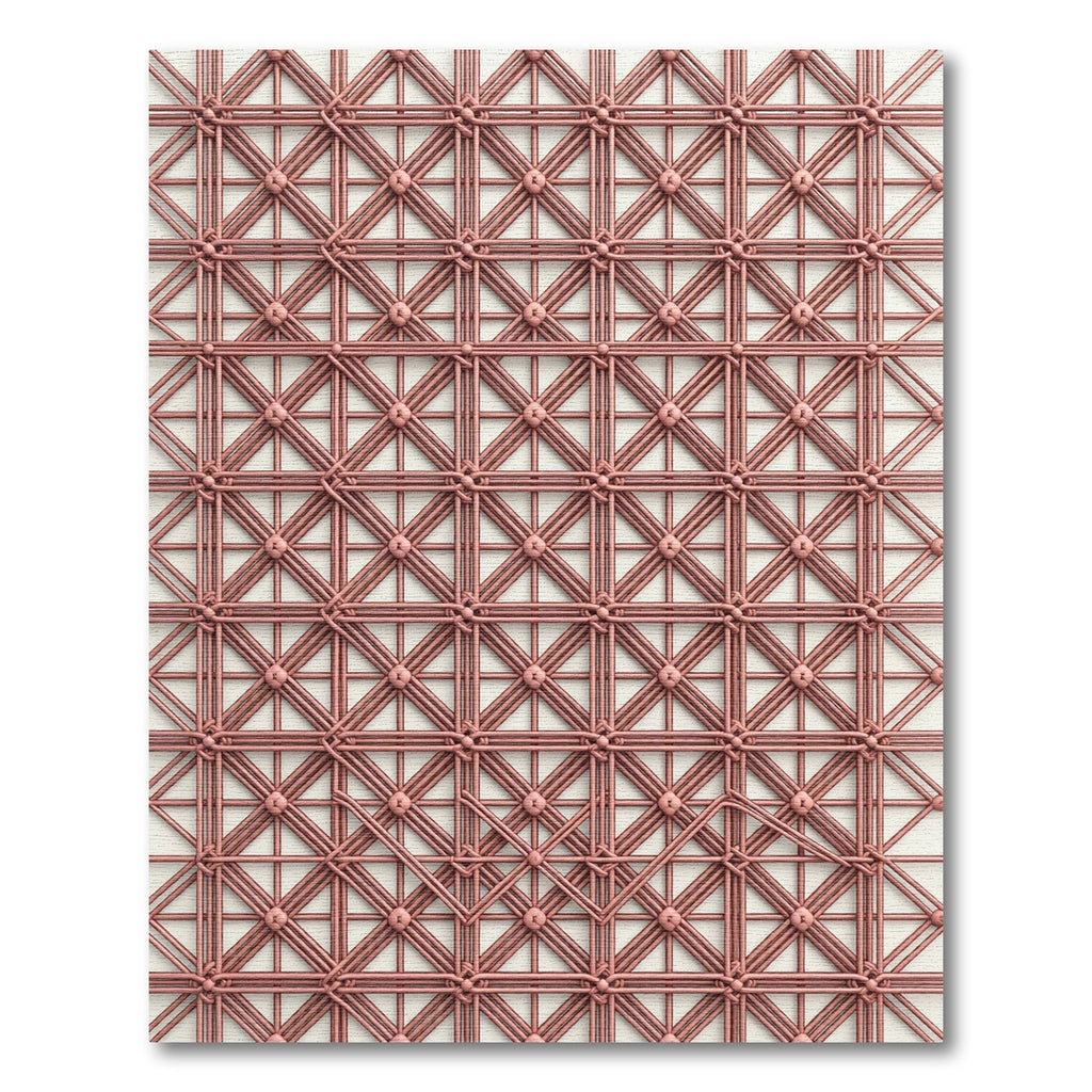 Rose Gold Intersecting Grid Rug