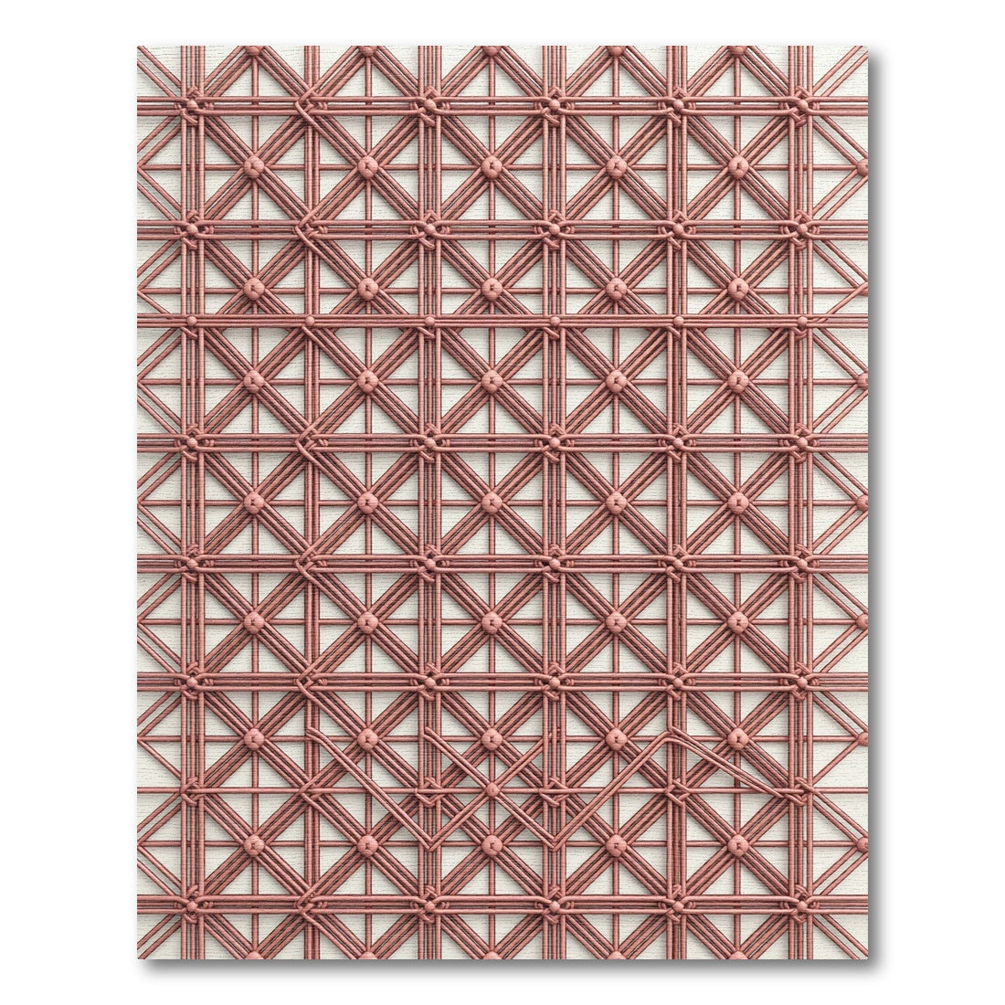 Rose Gold Intersecting Grid Rug
