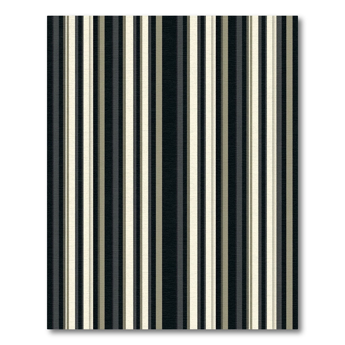 Classic Black Cream Stripe Rug