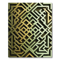 Golden Geometric Interlocking Abstract Lines Rug