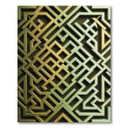 Golden Geometric Interlocking Abstract Lines Rug