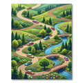 Whimsical Winding Road Forest Landscape Rug