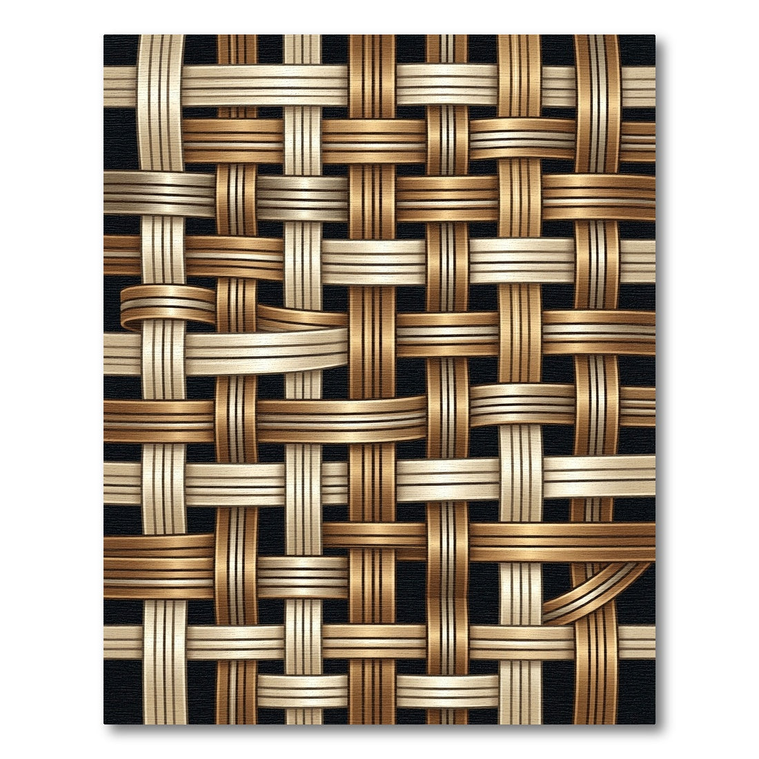 Gold Beige Woven Texture Pattern Rug