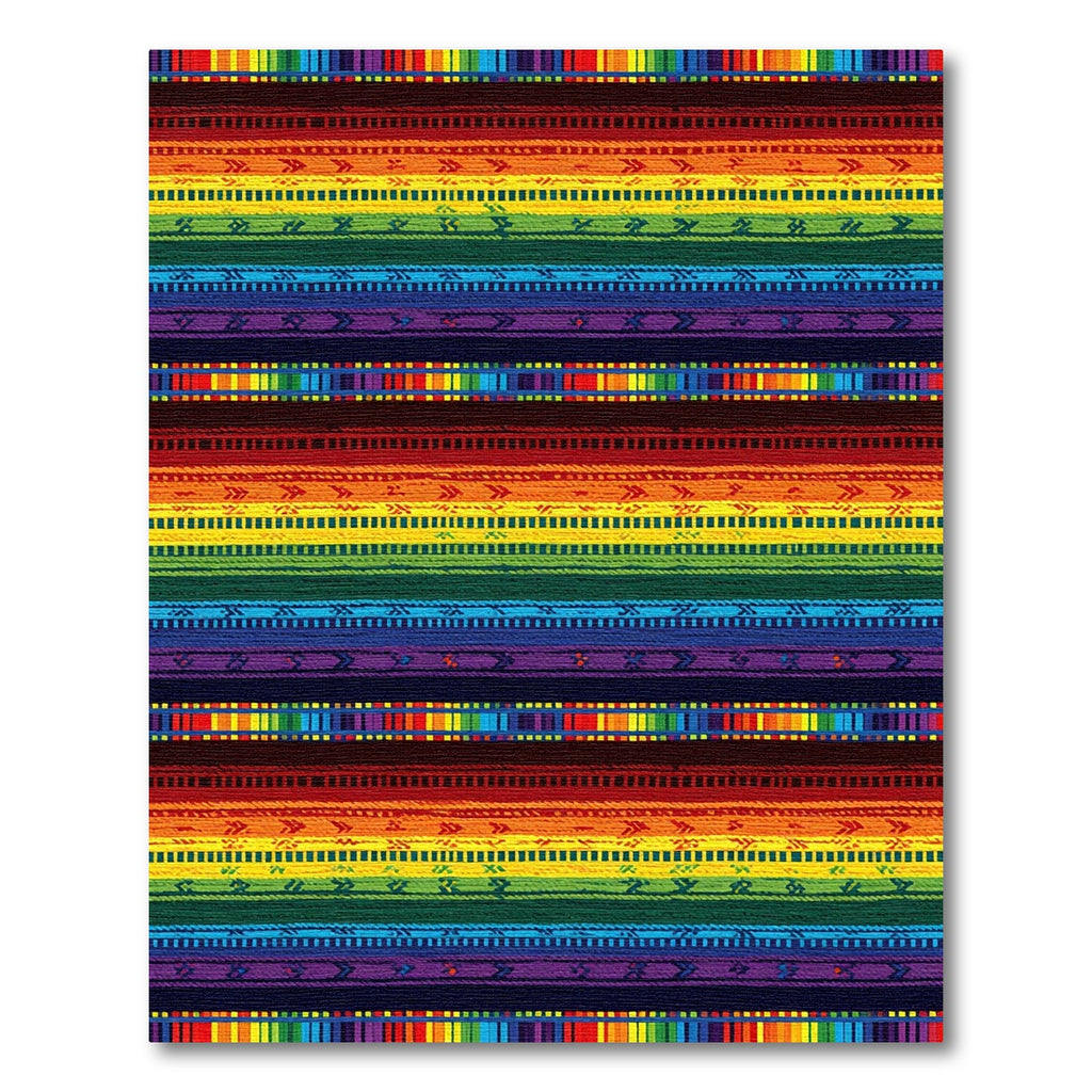 Vibrant Rainbow Geometric Stripe Rug
