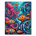 Vibrant Underwater Coral Reef Marine Life Rug