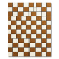 Modern Burnt Sienna Geometric Checkerboard Rug