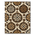 Leopard Medallion Round Ornate Rug