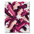 Abstract Magenta and Blush Swirl Rug