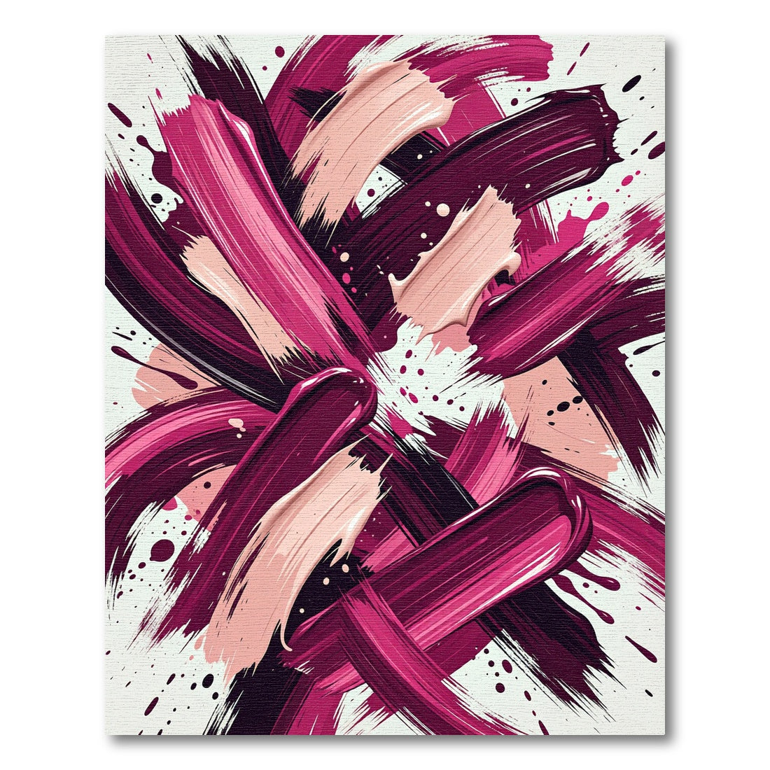 Abstract Magenta and Blush Swirl Rug