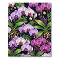Vibrant Purple Orchid Tropical Floral Rug