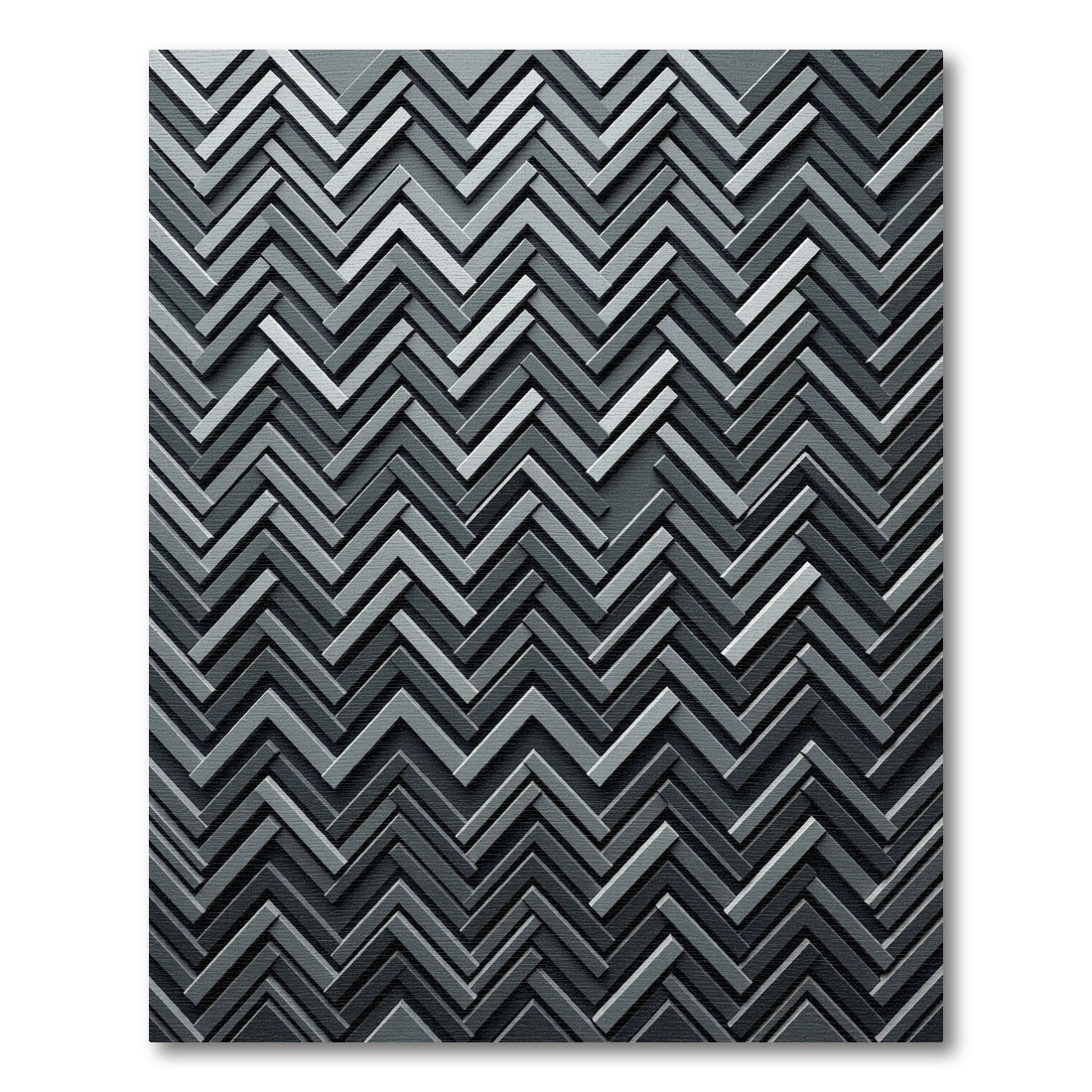 Monochromatic Gray Herringbone Chevron Rug
