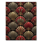 Art Deco Red Gold Fan Rug