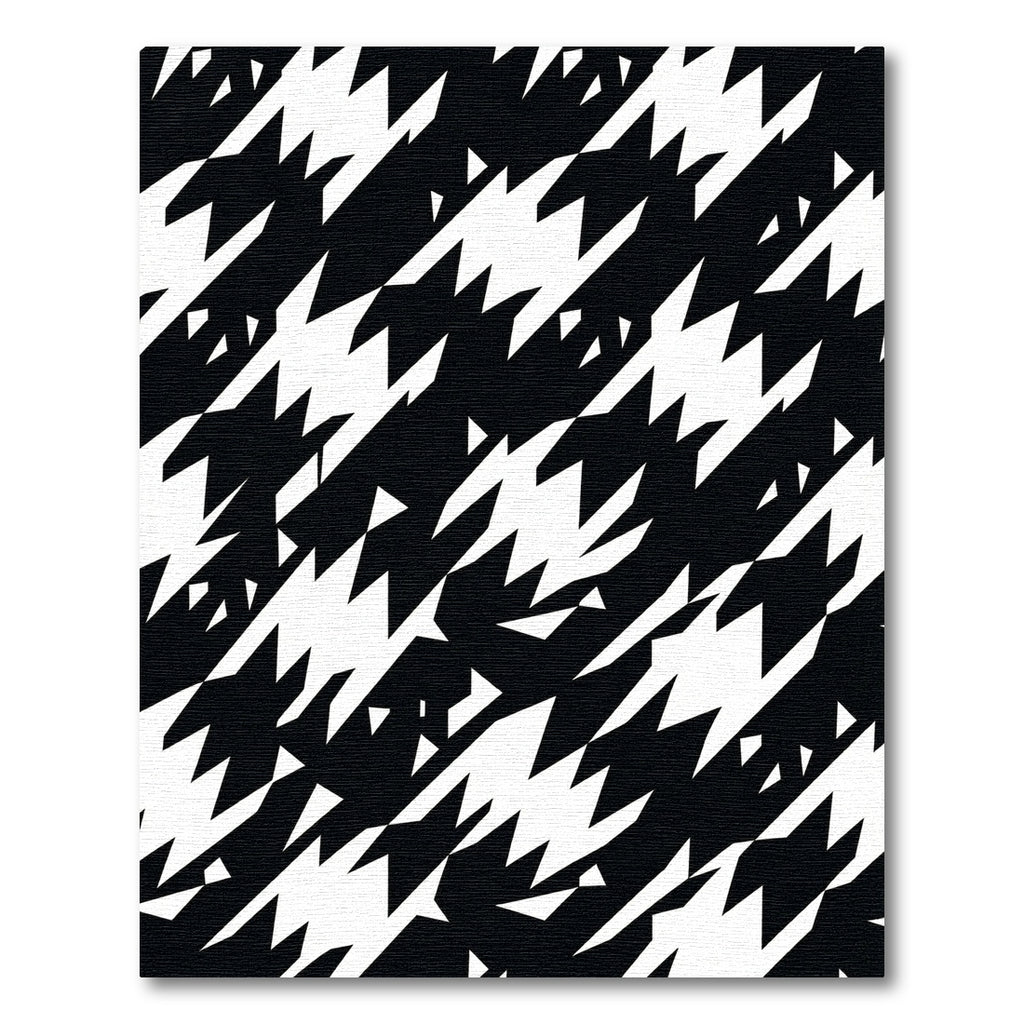 Black White Jagged Houndstooth Rug