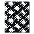 Black White Jagged Houndstooth Rug