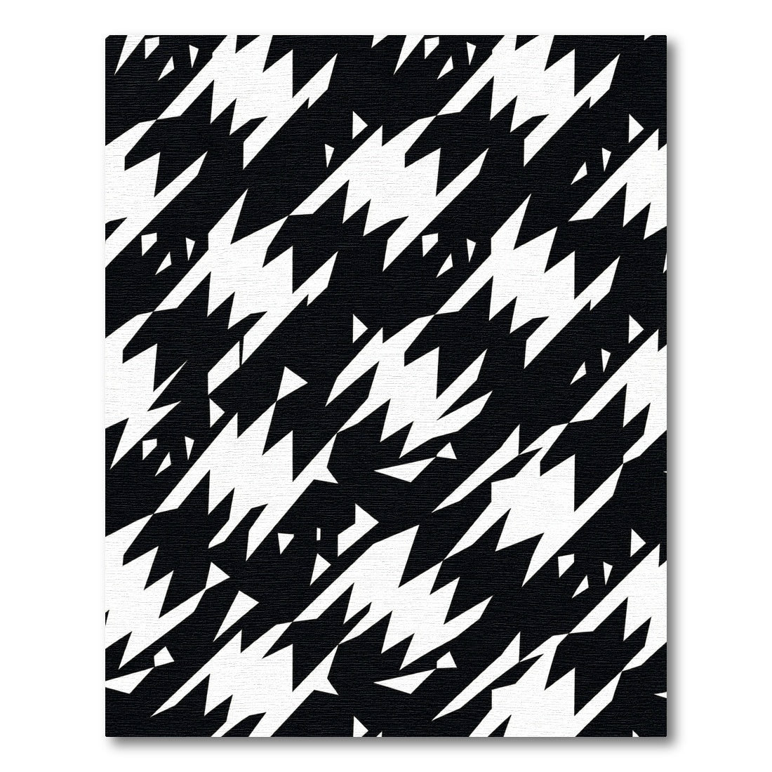 Black White Jagged Houndstooth Rug
