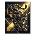 Golden Black Abstract Prowling Tiger Rug