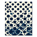 Deep Navy Abstract Polka Dot Wave Rug