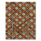 Rustic Terracotta Intersecting Wood Lattice Rug