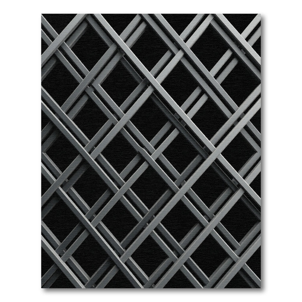 Monochromatic Industrial Geometric Interlinked Grid Rug