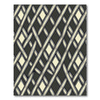 Dark Gray Cream Lattice Diamond Rug