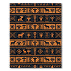 Tribal Ochre Animal Geometric Banded Rug