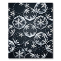 Elegant Midnight Hexagon Snowflake Mosaic Rug