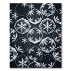 Elegant Midnight Hexagon Snowflake Mosaic Rug