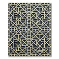 Cream and Charcoal Geometric Maze Rug
