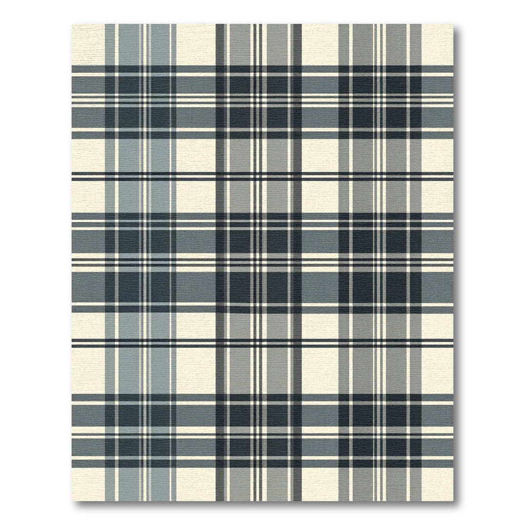 Classic Cream Navy Blue Plaid Square Rug