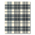 Classic Cream Navy Blue Plaid Square Rug