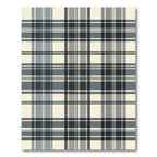 Classic Cream Navy Blue Plaid Square Rug