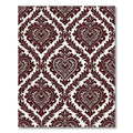 Deep Burgundy Ornate Heart Damask Rug