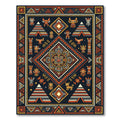 Tribal Mayan Geometric Dark Amber Tapestry Rug