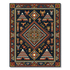 Tribal Mayan Geometric Dark Amber Tapestry Rug