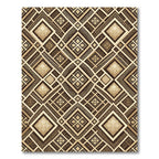 Geometric Earth Tone Diamond Lattice Rug