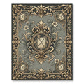 Antique Gold Ornately Framed Floral Rug