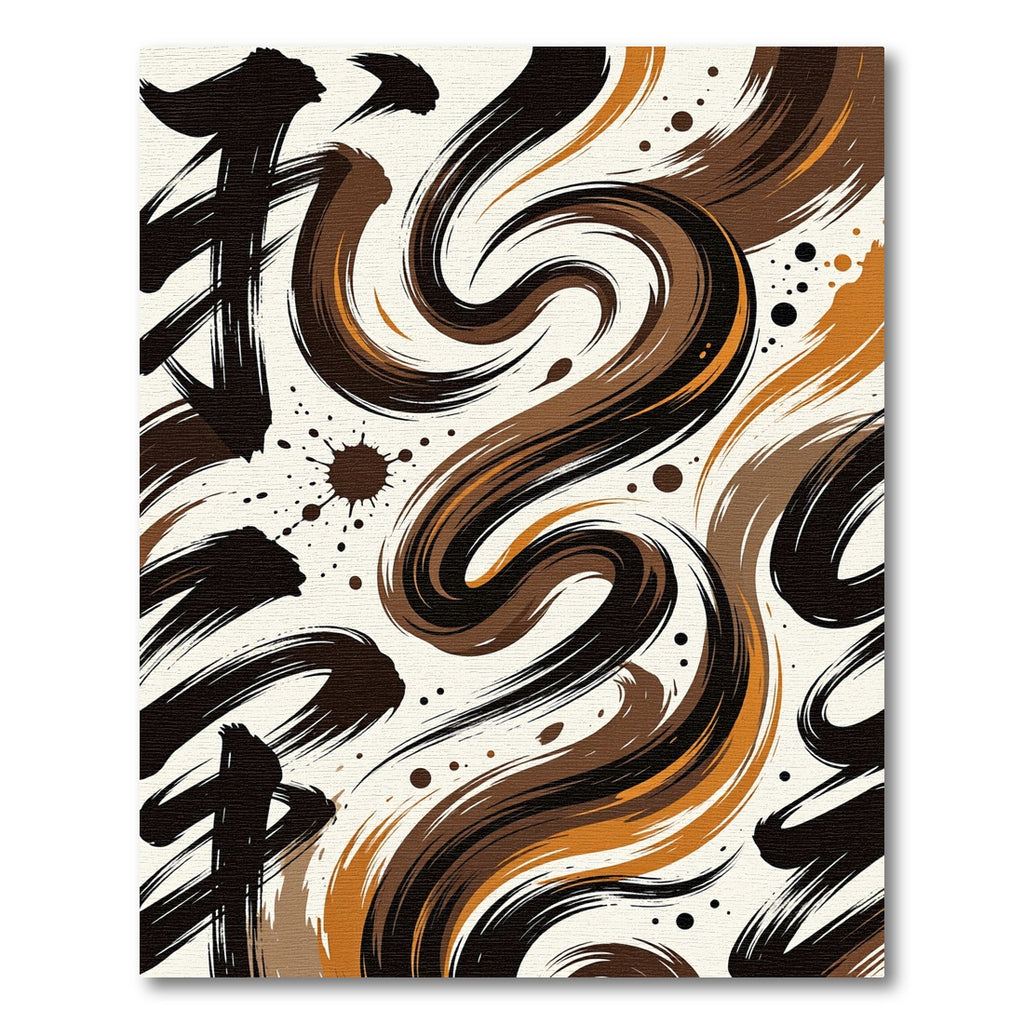 Bold Ink Swirl Abstract Rug